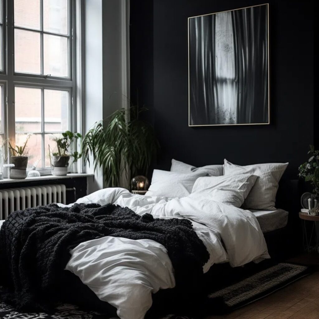 Black and White Cozy Bedroom