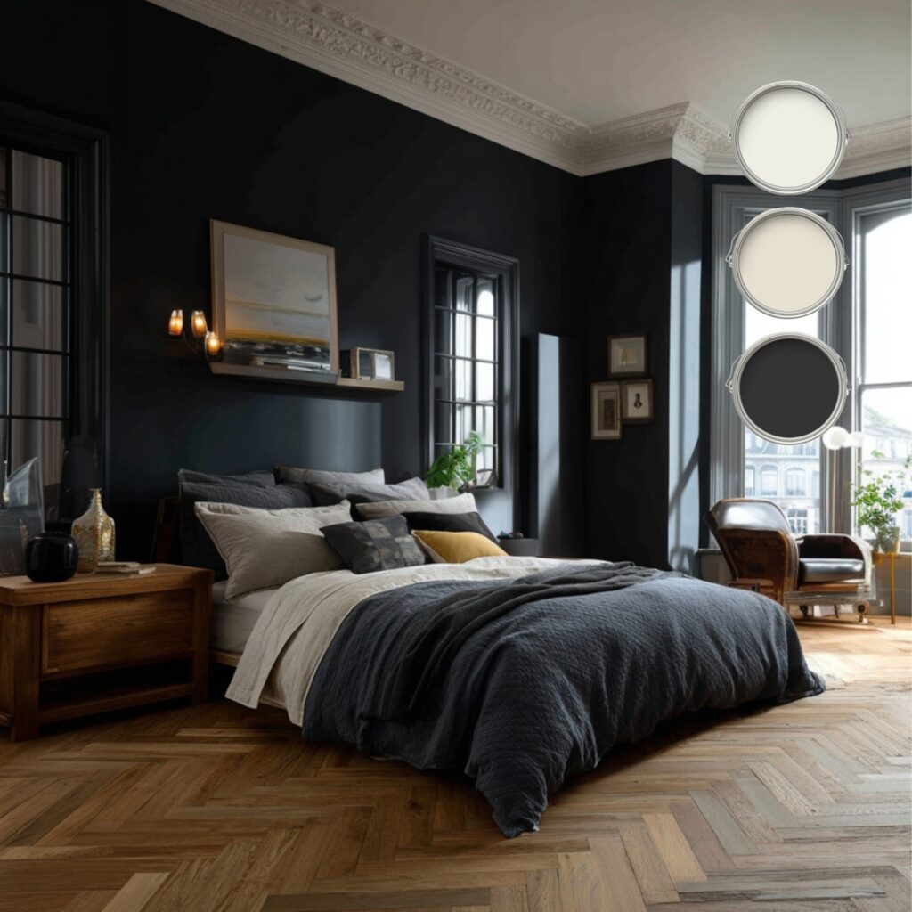 Classic Moody Blue Bedroom