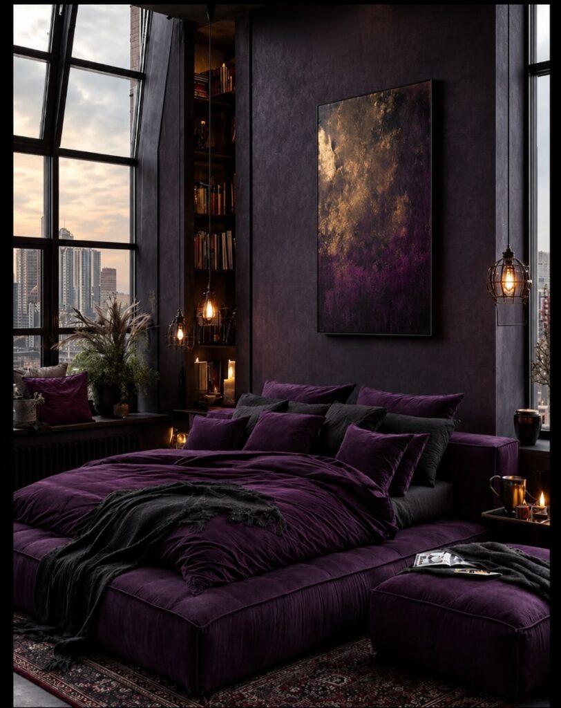 Purple Dark Romantic Bedroom