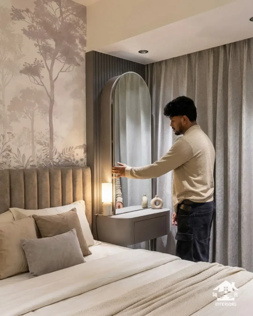 Use an Arched Mirror in an Awkward Corner