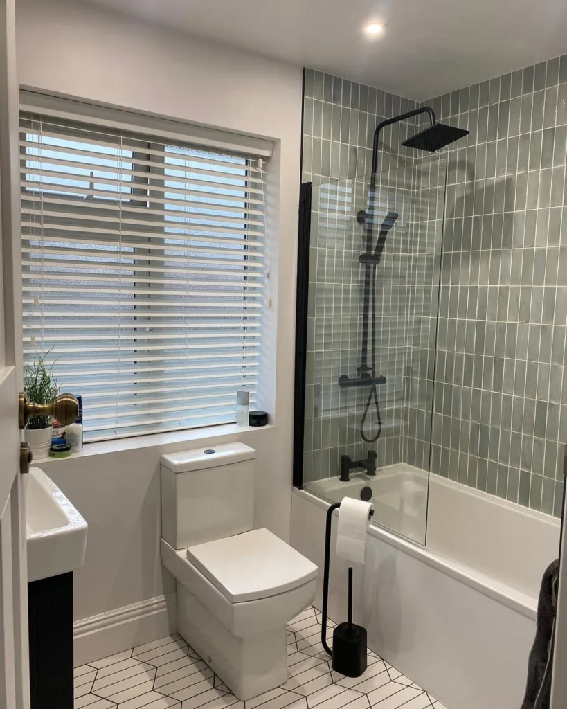 Classic Subway Tile With a Bold Floor