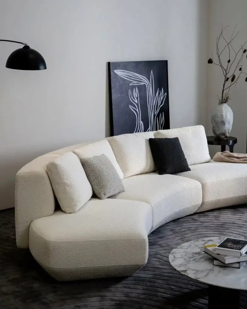 Curved Bouclé Sectional