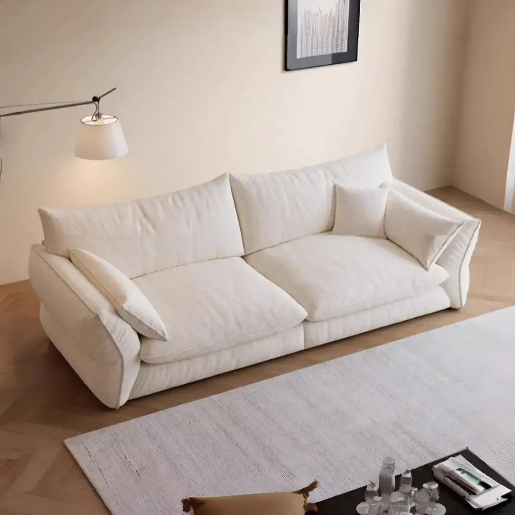Deep Cream Sofa With Loose Cushions