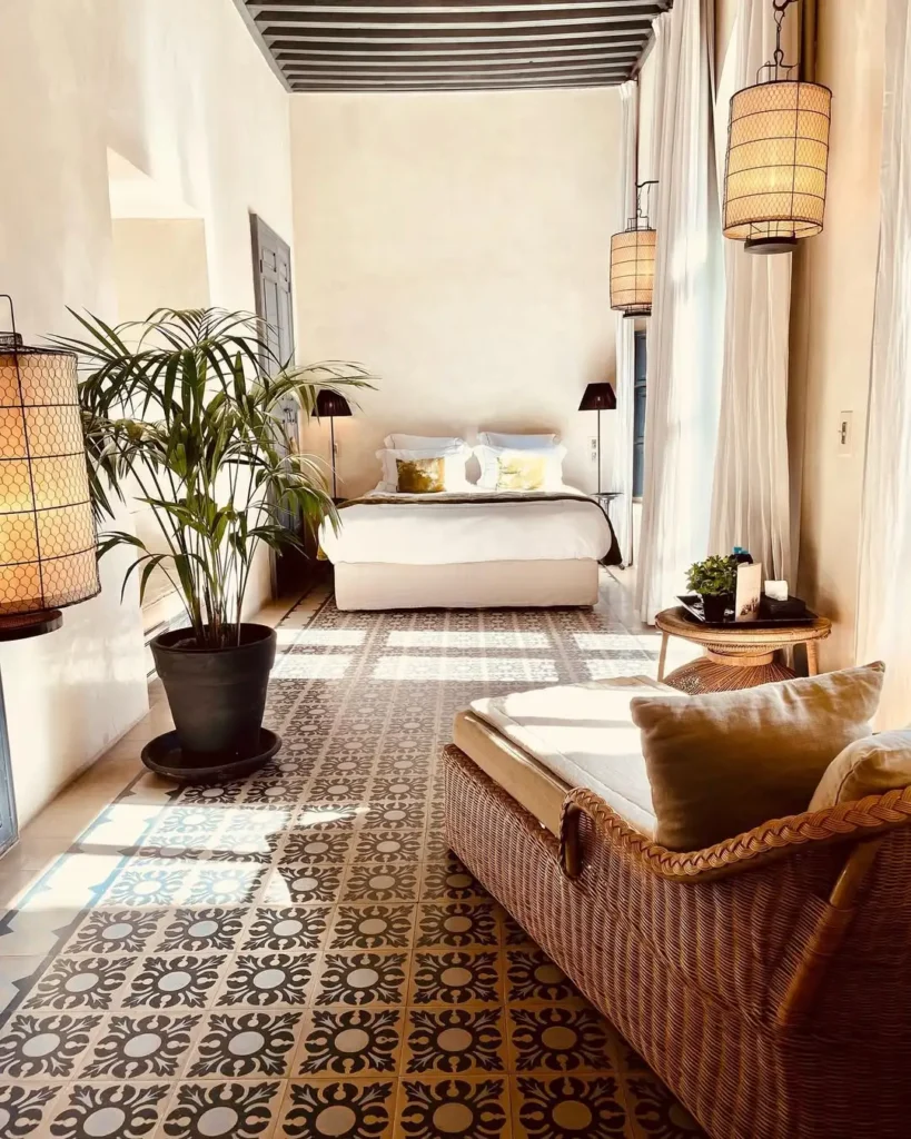 Let a Patterned Floor Carry the Room