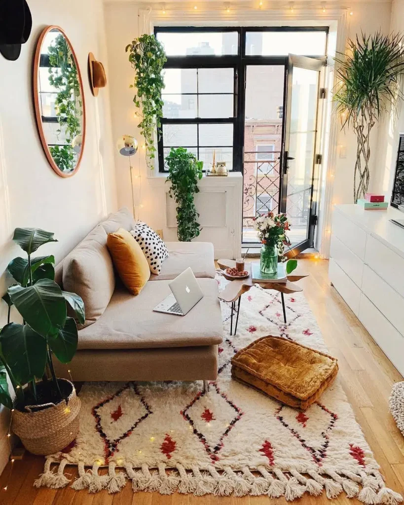 Use a Compact Sofa in a Narrow Apartment Layout
