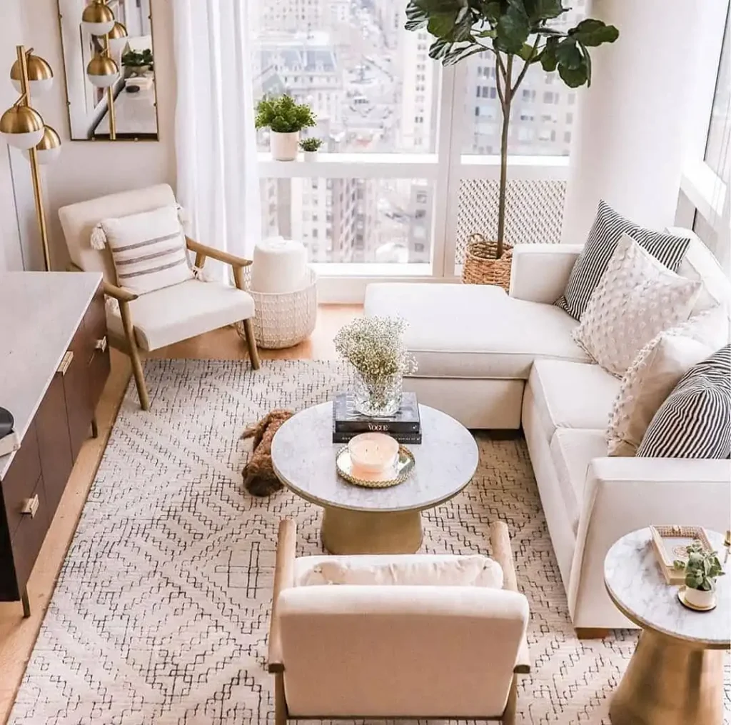Use a White Sectional to Brighten a Small Room