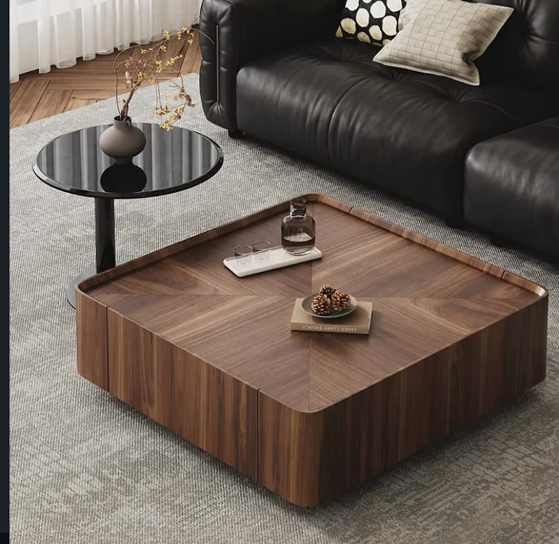 Low Square Wood Coffee Table