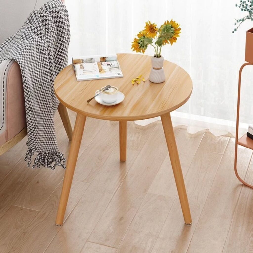 Modern Round Coffee Table With Sculptural Base
