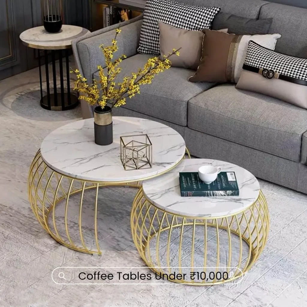 White Marble-Look Coffee Tables
